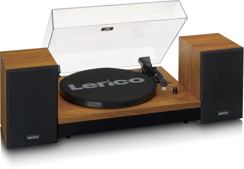 Platenspeler met Bluetooth - Twee externe Speakers - Auto-stop - LS-310WD by Lenco in Hout – product photo
