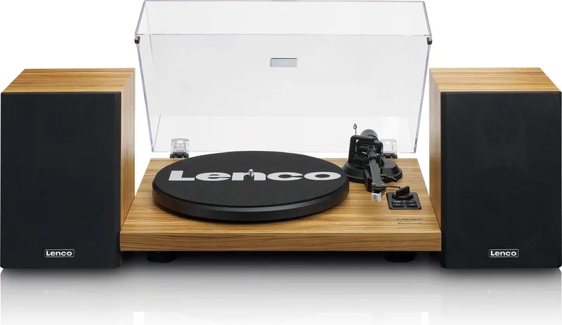Platenspeler met Bluetooth - Twee externe Speakers - Ingebouwde Versterker - LS-500OK - Hout by Lenco in Walnoot – product photo