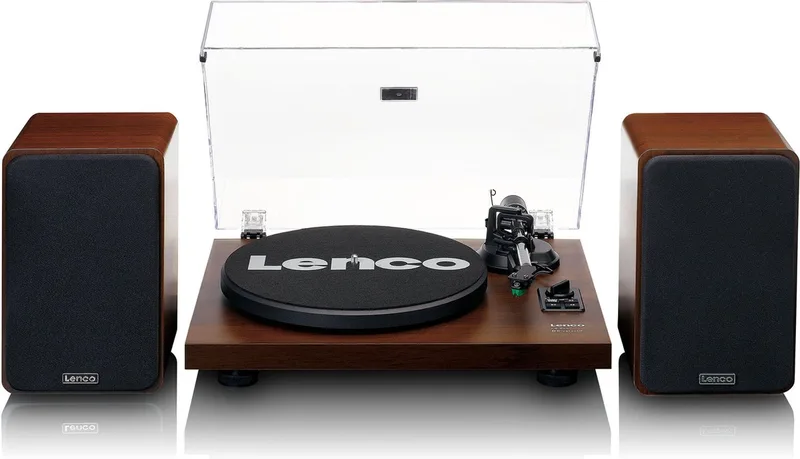 Platenspeler met Bluetooth - Twee externe Speakers - Ingebouwde Versterker by Lenco in Walnoot – product photo
