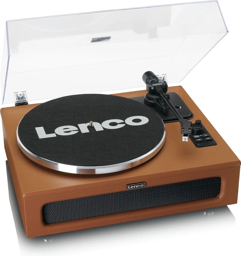 Platenspeler met Bluetooth - Vier ingebouwde Speakers 40W RMS - LS-430BN - Bruin van Lenco in LS-430 – Bruin – productfoto