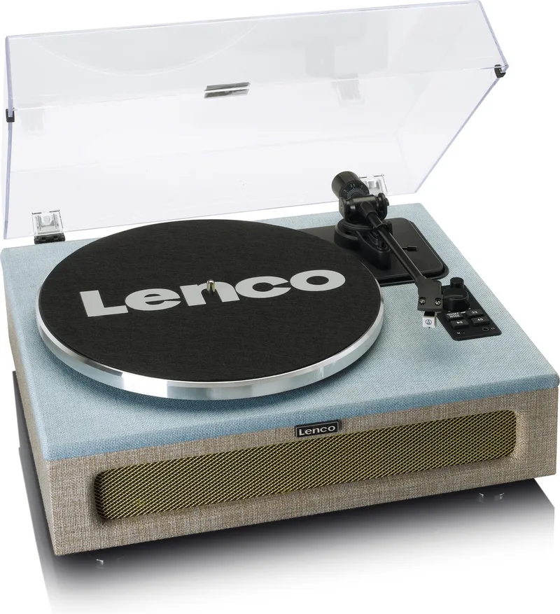 Platenspeler met Bluetooth - Vier ingebouwde Speakers 40W RMS - LS-440BUBG - Blauw Grijs by Lenco in LS-440 – Blauw – product photo