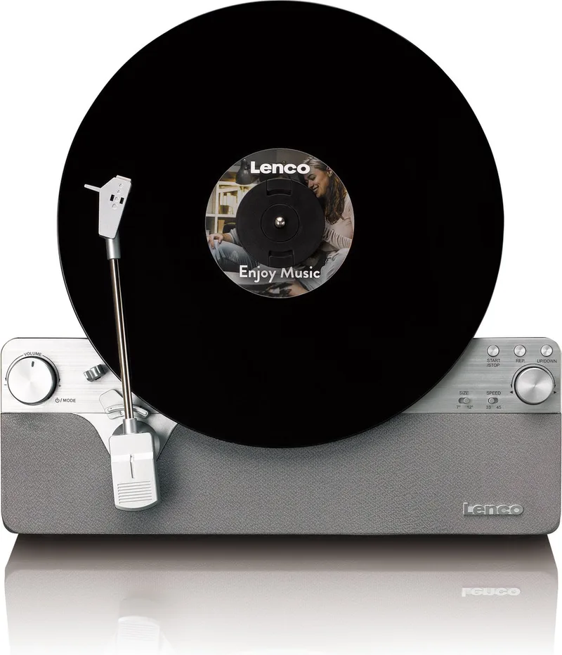 Platenspeler - Verticale Platenspeler - Volledig automatisch - Bluetooth - LSA-071SI - Grijs van Lenco in Zilver – productfoto