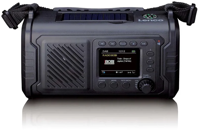 Portable DAB+/FM radio with Bluetooth with 20.000mAh battery Black de Lenco en Noir – photo produit