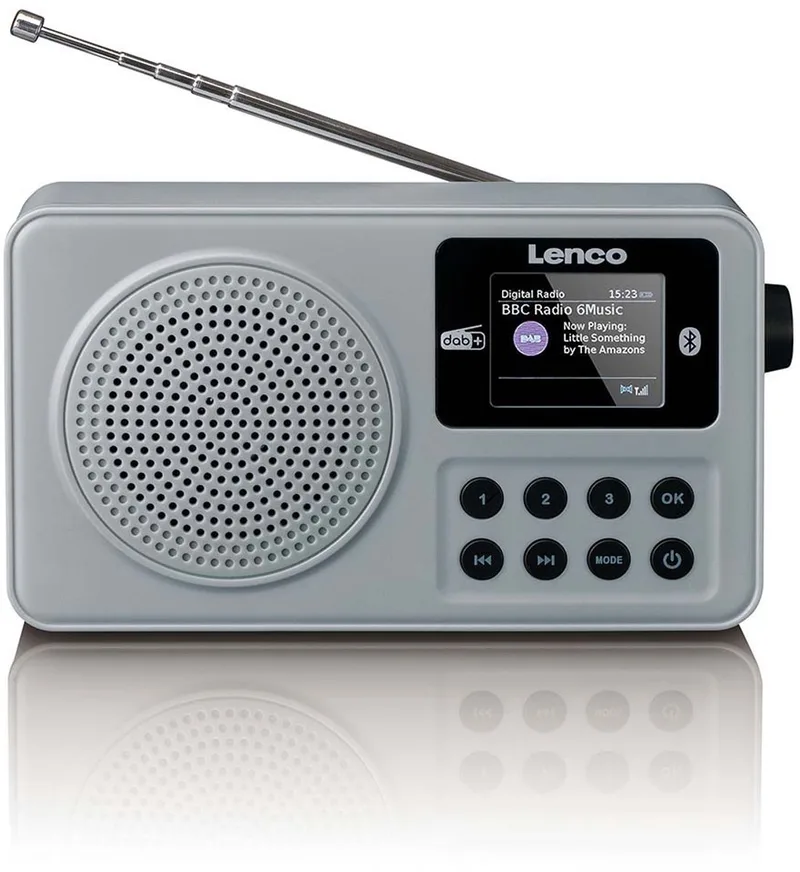 Radio met oplaadbare Batterij - Draagbare DAB+/FM Radio met Bluetooth - Noodpakket - PDR-034GY van Lenco in Grijs – productfoto