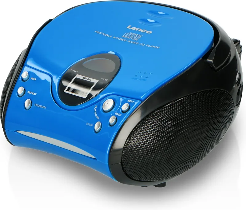 SCD-24 - Draagbare CD Speler met FM Radio - Stereo Boombox - Werkt op Batterijen en Netstroom by Lenco in Blue – product photo