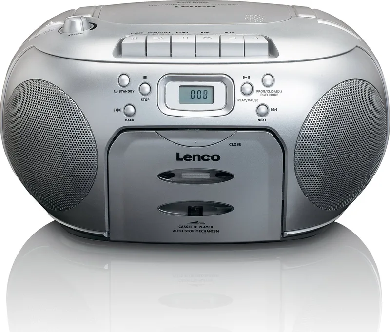 SCD-420SI - Draagbare radio CD speler met MP3 optie en koptelefoon van Lenco in Zilver – productfoto