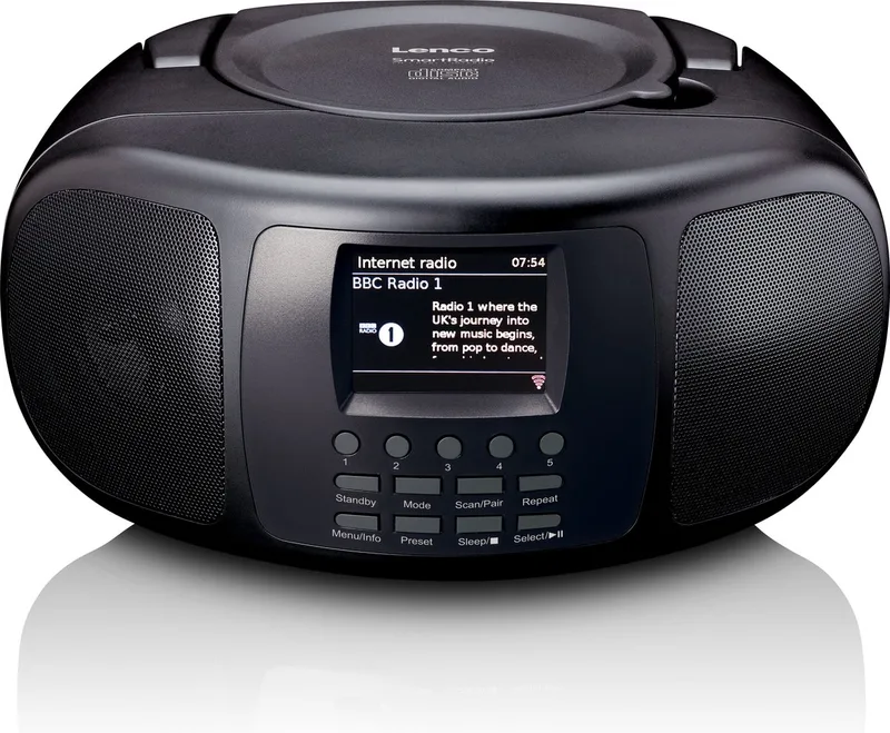 SCD-6000BK - Draagbare internet Radio met DAB+/FM, Bluetooth - CD-speler en groot LCD kleurendisplay by Lenco in Black – product photo