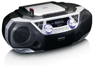 SCD-720SI - Draagbare DAB+ Radio met Bluetooth, CD-speler en Cassette - Stereo Boombox - Netstroom & Batterijen - Zilver by Lenco in Zwart-Zilver – product photo 2 of 2