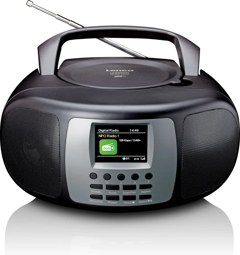 SCD-860BK - Draagbare DAB+/FM-radio met Bluetooth CD-speler en groot LCD-kleurenscherm - Zwart by Lenco in Zwart-Grijs – product photo