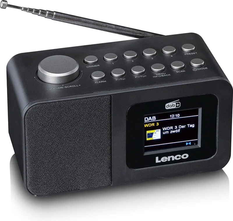 Wekkerradio - Digitale Wekker met DAB en FM Radio - Dubbel Alarm Snooze en Slaaptimer - Dimbaar Display - CR-625BK by Lenco in Black – product photo
