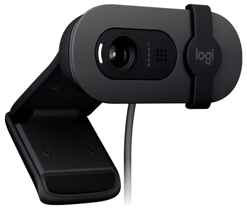 BRIO 105 Full HD-webcam 1920 x 1080 Pixel Geïntegreerd afdekpaneel, Microfoon by Logitech in Black – product photo 3 of 3