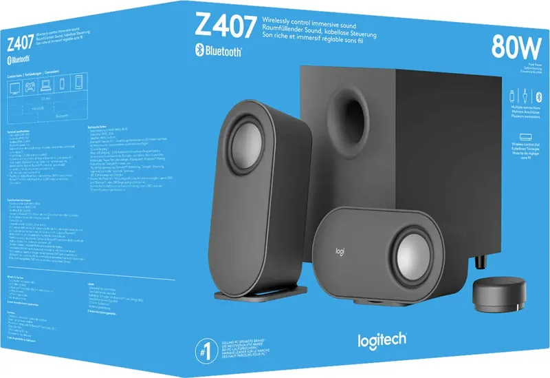 Z407 - Computerspeakers met bluetooth, subwoofer en draadloze bediening by Logitech in Dark grey – product photo 2 of 2
