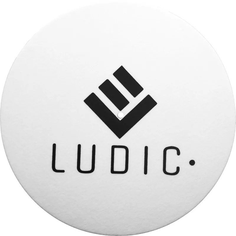 Anti-static Logo Felt slipmat White NOstatic LP Mat van Ludic Audio in Wit – productfoto