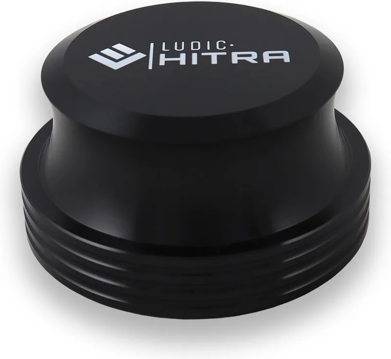 Platenpuck zwart of Aandrukgewicht voor Platenspeler - Zwart - Hifi Record Clamp - Record Clamp - High End Stabilizer voor Draaitafel van Ludic Audio in Zwart Aluminium – productfoto