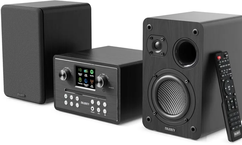 Homerton - Internetradio - DAB/DAB+/FM - CD-speler - Bluetooth - Dubbele Wekker by Majority in Black – product photo