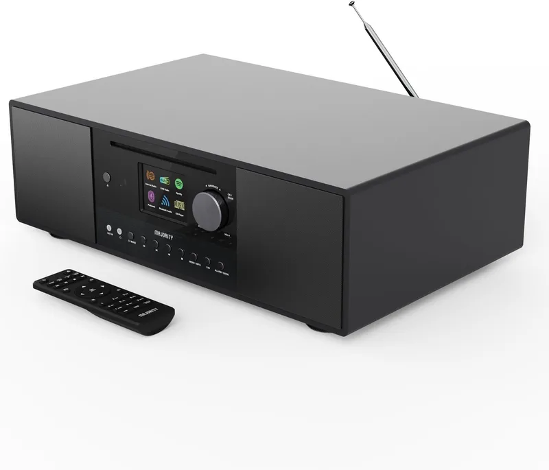 Quadriga - Internetradio - DAB/DAB+ - CD-speler - Bluetooth - Wekker - 120W - Zwart by Majority in Black – product photo