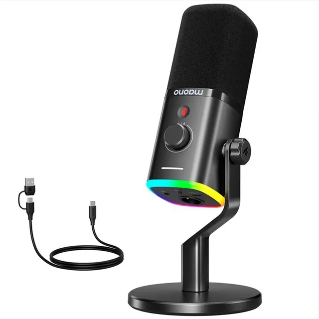 PD100X - Microfoon voor Computer - USB/XLR Microfoon - Streaming - YouTube - Podcasting - Dynamische Microfoon - Plug & Play - Studio Geluidskwaliteit - Zwart