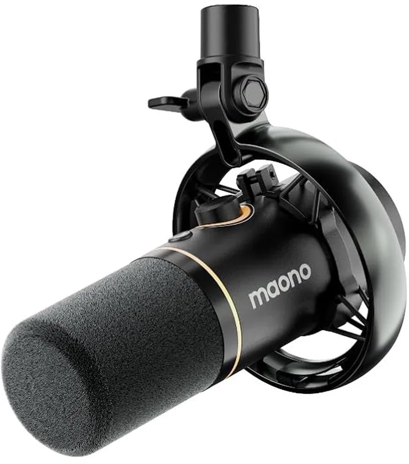 PD200W - Draadloze Podcast Microfoon - USB & XLR - Dynamische Microfoon - RGB - Noise Cancelling - Streaming & Podcast van Maono in Zwart – productfoto