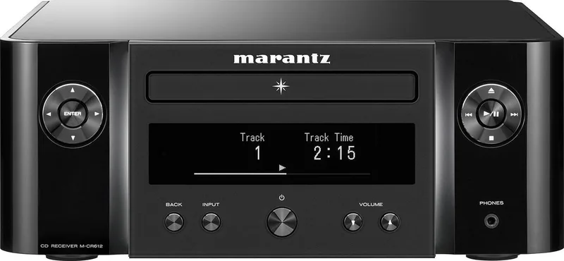 M-CR612 HiFi Systeem, Versterker, CD-Speler, DAB+ Radio, HEOS, Bluetooth, AirPlay 2, Alexa, Google Assistant van Marantz in Zwart – productfoto