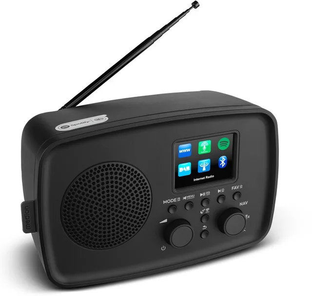 Internetradio met DAB+ IRE-1 (DAB+, wifi, FM, Bluetooth, spatwaterdicht, telescoopantenne, Spotify Connect, wekker, dimmer)