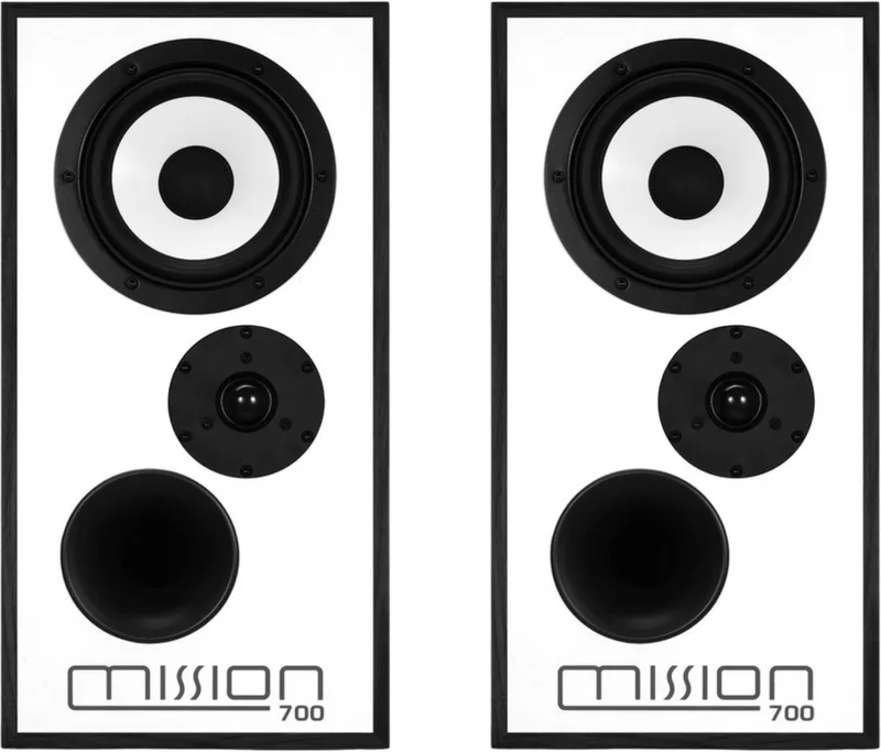 Mission 700 Boekenplank Speakers - Draadloze Streaming - Authentieke Muzikale Beleving - Krachtige Bassweergave - Eiken van Mission in Zwart – productfoto