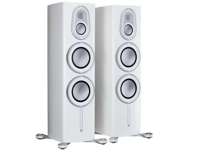 Platinum 300 3G Pure vloerstaande speaker satin white van Monitor Audio – productfoto