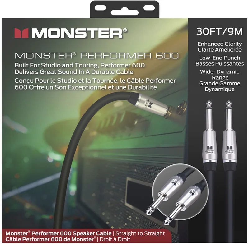 Performer 600 Jack Speakerkabel 9 Meter 600585 van Monster Cable in Zwart – productfoto
