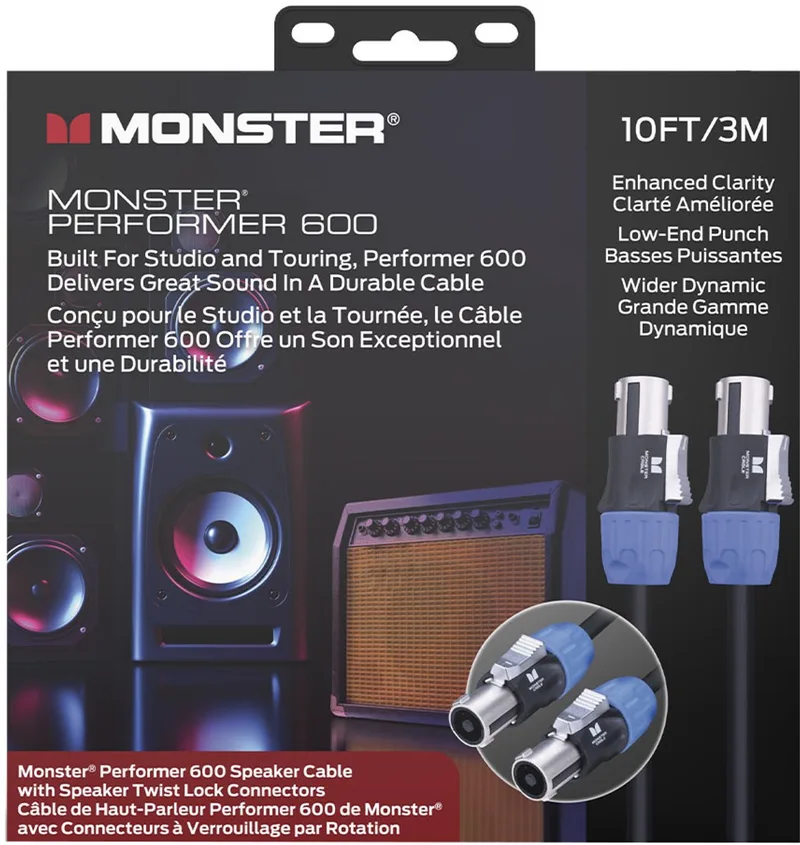 Performer 600 Speak-On Speakerkabel 3 Meter VMP60005 van Monster Cable in Zwart – productfoto