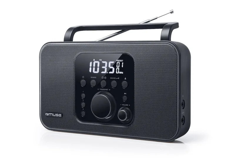 M-091R - Portable stereo radio met wekkerfunctie van Muse in Zwart – productfoto