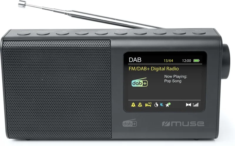 M-117DB - Draagbare DAB+/FM-radio met LCD-kleurendisplay van Muse in Zwart – productfoto