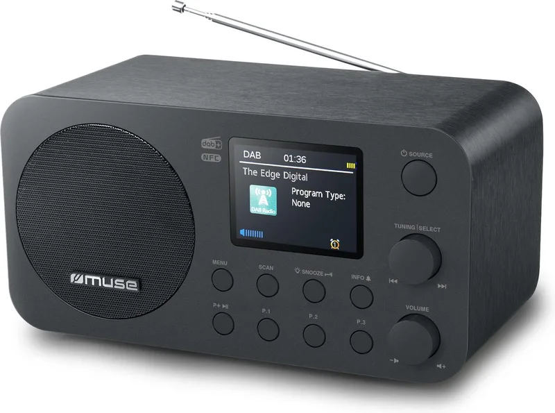 M-128DBT - DAB+ radio met bluetooth van Muse in Zwart – productfoto