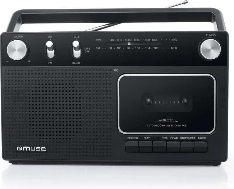 M-152RC - Draagbare radio/cassetterecorder van Muse in Zwart – productfoto