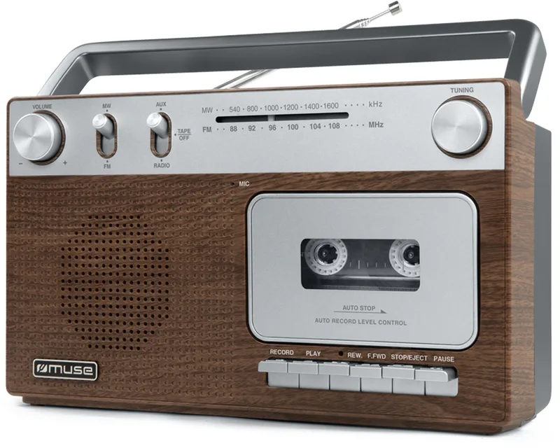 M-152WS - Draagbare radio/cassetterecorder van Muse in Bruin – productfoto