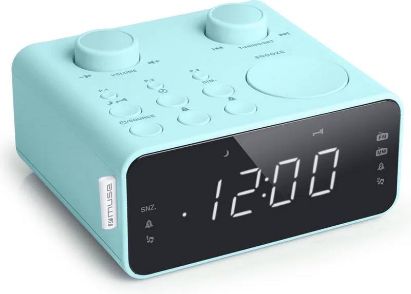 M-17CB - Digitale wekkerradio met groot display van Muse in Blauw – productfoto