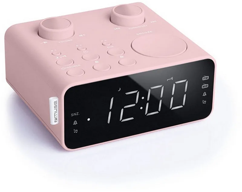 M-17CPK - Digitale wekkerradio met groot display by Muse in Pink – product photo