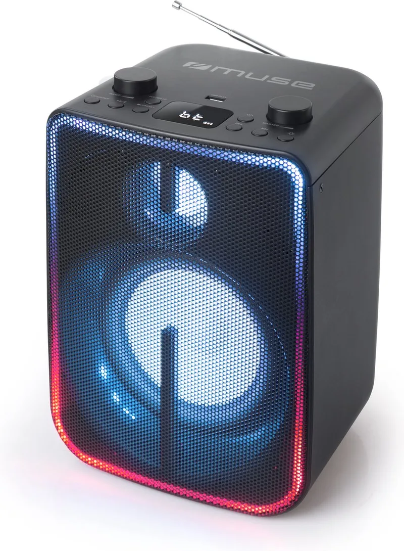 M-1802DJ - Bluetooth DJ party speaker met ingebouwde batterij (60 Watt) von Muse in Schwarz – Produktfoto