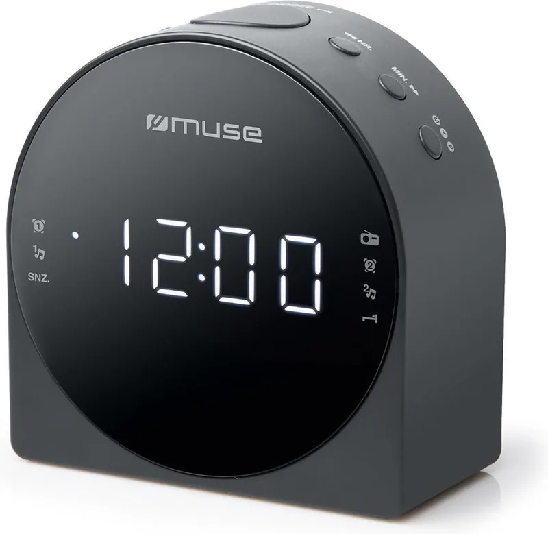 M-185CR - Stijlvolle digitale wekkerradio met groot display by Muse in Grey – product photo