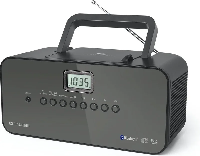 M-22BT - Draagbare radio/CD-speler met bluetooth by Muse in Black – product photo