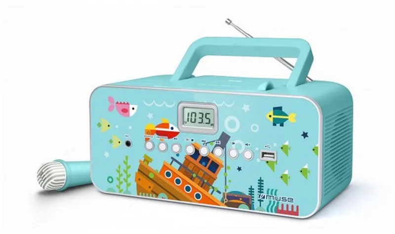 M-29KB - Draagbare radio/CD-/MP3-speler met microfoon van Muse in Blauw – productfoto