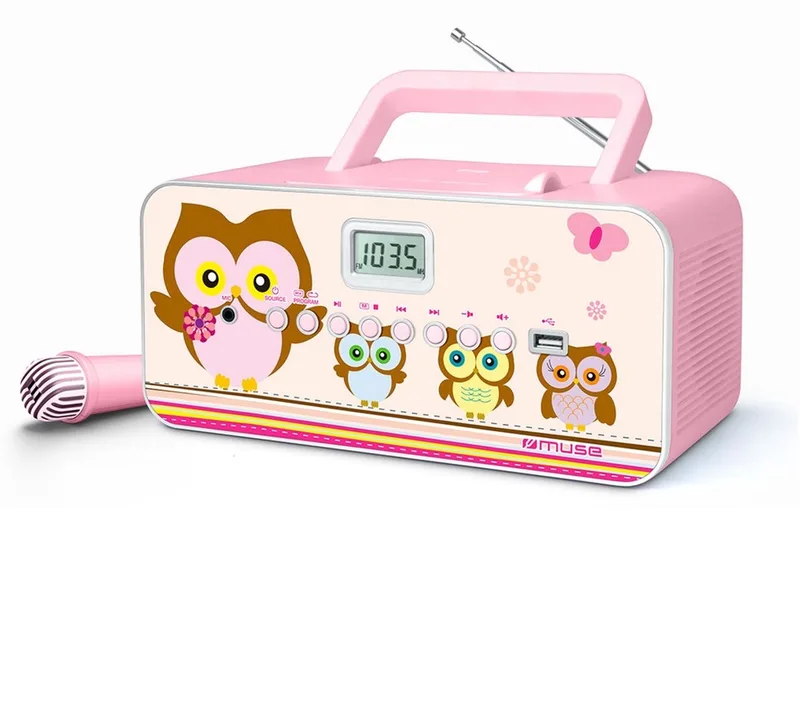 M-29KP - Draagbare radio/CD-/MP3-speler met microfoon van Muse in Roze – productfoto