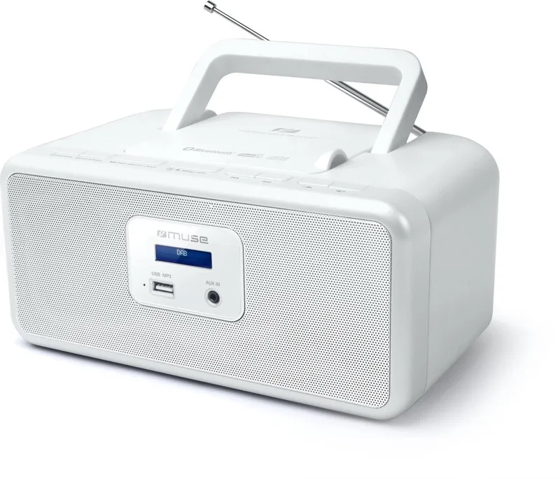 M-32DBW - Draagbare radio/CD-speler met DAB+, USB en bluetooth van Muse in Wit – productfoto