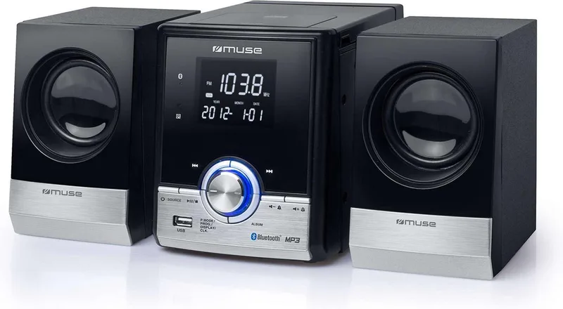 M-38BT - Micro-audiosysteem met CD/MP3, USB en bluetooth van Muse in Zwart – productfoto