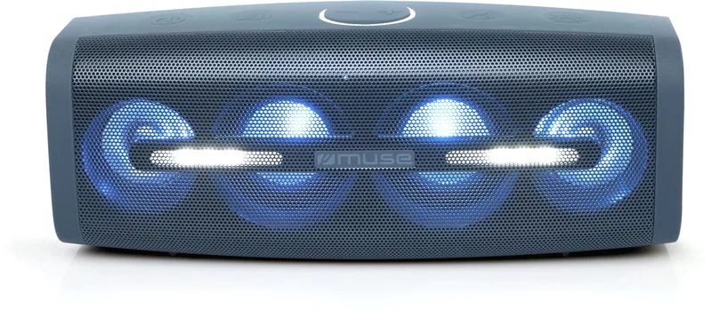 M-830DJ - Draagbare bluetooth speaker, spatwaterdicht met verlichting by Muse in Grey – product photo