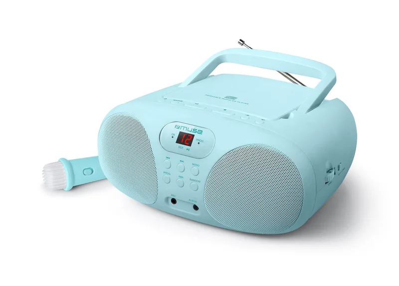 MD-203KB - Boombox met radio/CD-speler en microfoon, kids, lichtblauw by Muse in Blue – product photo