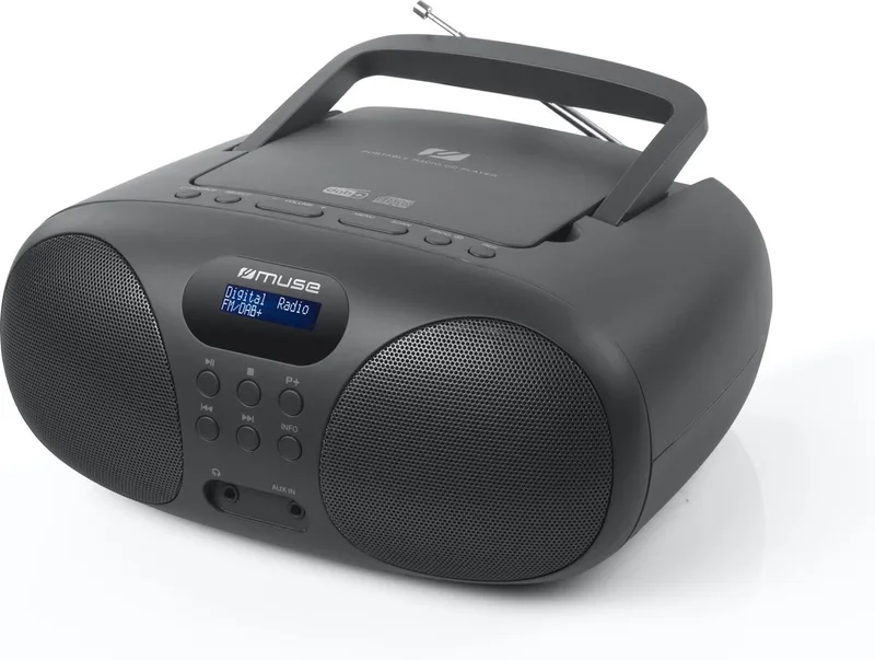 MD-208DB - Boombox met DAB+/FM-radio en CD-speler van Muse in Zwart – productfoto