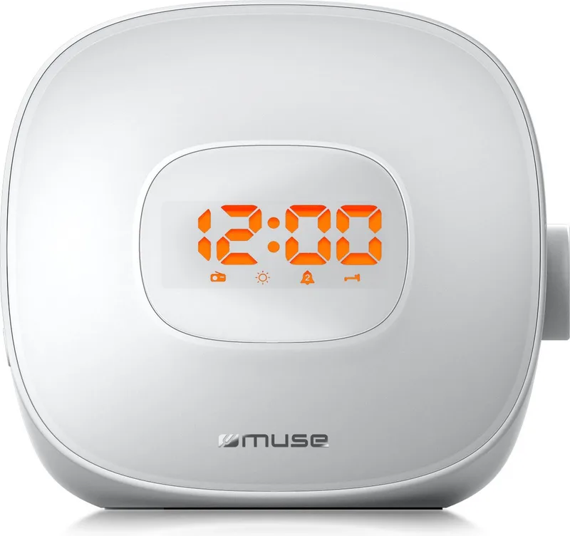 ML-198CR - Wekkerradio met wake-up lamp en natuurgeluiden van Muse in Wit – productfoto