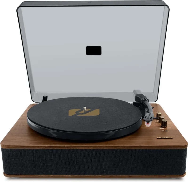 MT-106BT - Stereo platenspeler met bluetooth en encoding-functie, hout van Muse in Bruin – productfoto