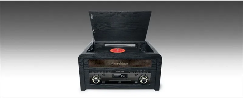 MTB-1150DAB - Vintage muziekcenter met DAB+/FM-radio, CD- en platenspeler en bluetooth van Muse in Bruin – productfoto