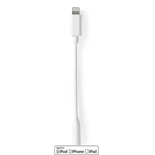 audio cable - Lightning / audio - 10 cm by Nedis in White – product photo 1 of 3
