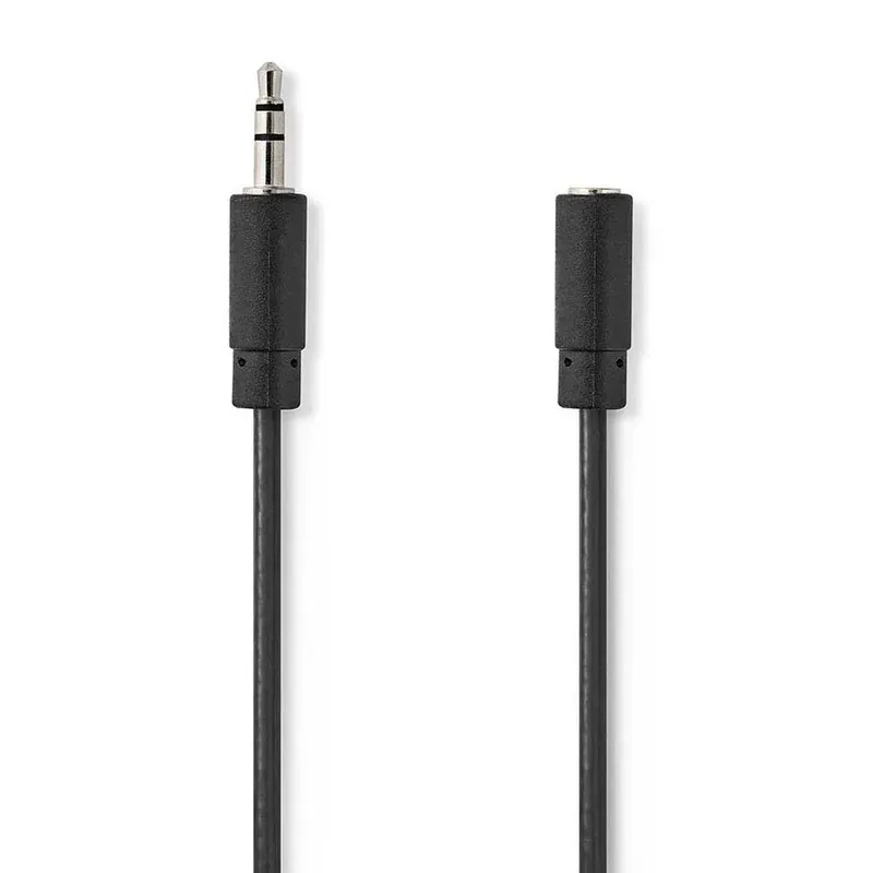 Cagb22050bk100 Stereo Audiokabel M-f Vernikkeld 3.5mm 3.5mm 10 M de Nedis – photo produit